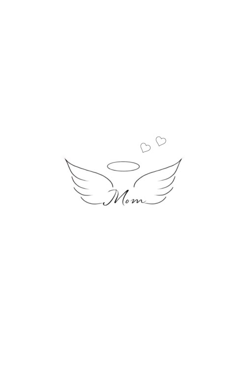 Rip Mom Tattoos For Daughter, Mom Love Tattoo Design, Mum Angel Tattoo, Tattoos For Mum Memorial, Mom Angel Wings Tattoo, Mom In Heaven Tattoo Ideas, Angel Mom Tattoo, Mom Angel Tattoo, Rip Mom Tattoo