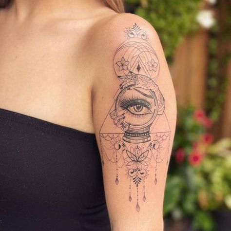 Crystal Fine Line Tattoo, Crystal Ball Tattoo Ideas, Psychic Tattoo Ideas, Cristal Ball Tattoo, Fob Tattoo, Shared Tattoos, Mystic Tattoos, Witchcraft Tattoo, Cosmic Tattoos