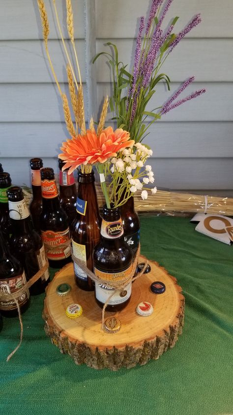 Beer Centerpiece Ideas, Beer Bucket Centerpiece Ideas, Beer Bottle Centerpieces For Men, Beer Centerpieces For Men, Beer Mug Centerpiece, Bucket Centerpiece Ideas, Beer Centerpieces, Beer Bottle Centerpieces, Beer Garden Wedding