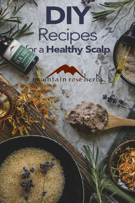 Natural Scalp Treatments and Recipes Diy Masks, Natural Oils For Skin, Scalp Treatments, Mountain Rose, Dry Flaky Skin, Mountain Rose Herbs, Diy Shampoo, Herbal Apothecary, Diy Body Care