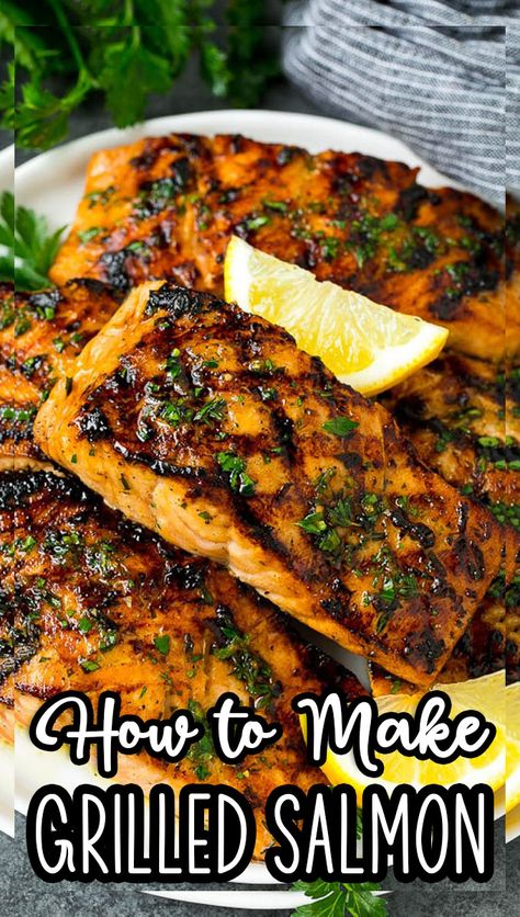 Salmon Recipes Bbq Grilled, Bbq Grilled Salmon, Best Salmon Marinade Grilled, Seasoning For Salmon On The Grill, Grilled Salmon Seasoning Recipes, Mediterranean Grilled Salmon, Bbq Salmon Marinade, Grilling Salmon On Gas Grill, Salmon Marinade Recipes Grilled