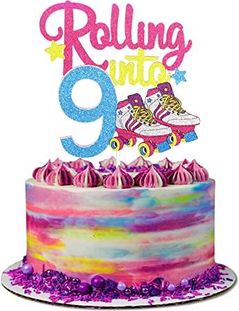 Roller Rink Birthday Party, Roller Rink Birthday, Roller Skate Cake, Girls 9th Birthday, Roller Skate Birthday Party, Skate Birthday Party, Roller Skate Birthday, 9th Birthday Cake, Skate Birthday