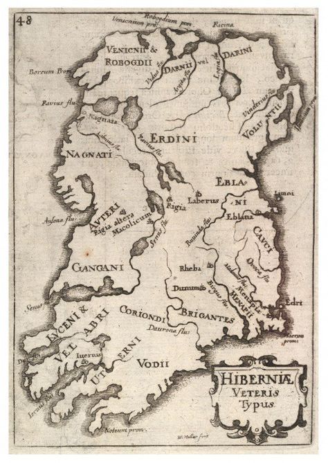 Medieval  map of Ireland, showing Irish tribes. Genealogy Ireland, Genealogy Map, Map Of Ireland, Irish Genealogy, Ireland History, Irish Ancestry, Ancient Ireland, Dna Genealogy, Irish Roots