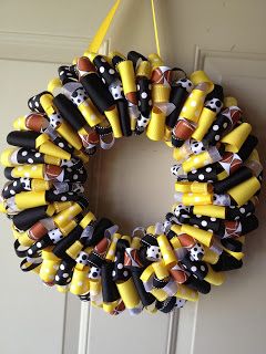 Steelers Wreaths, Diy Steelers Decor, Bengals Wreath Diy Cincinnati, Steelers Wreath Diy, Wire Football Wreath Dollar Tree Th Vols, Steelers Wreath Kohl's, Steelers Wreath, Steelers Pics, Pittsburgh Pride