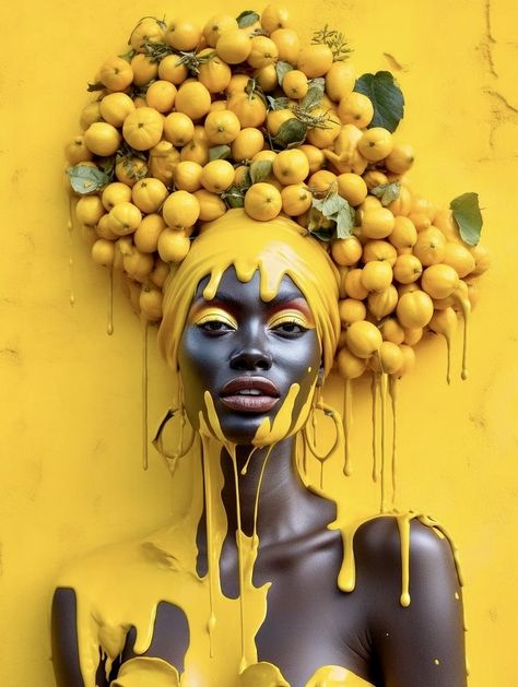 Lemon Costume, Poem Pictures, Artistic Portrait Photography, African Life, Surealism Art, Yellow Palette, Mermaid Painting, Elements And Principles, Chameleons