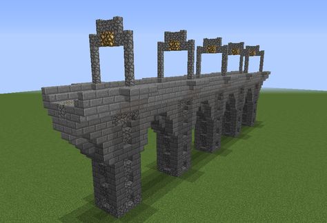 Railroad Stone Bridge - GrabCraft - Your number one source for MineCraft buildings, blueprints, tips, ideas, floorplans! Minecraft Poster, Villa Minecraft, Minecraft Building Blueprints, Construction Minecraft, Minecraft Building Ideas, Case Minecraft, Minecraft Decoration, Minecraft Structures, Minecraft Castle