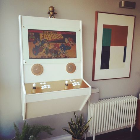 Polybius Arcade, Wall Mounted Arcade, Wall Arcade, Women Cave Ideas, Retropie Arcade, Arcade Cabinet Plans, Arcade Diy, Diy Arcade Cabinet, Vhs Collection