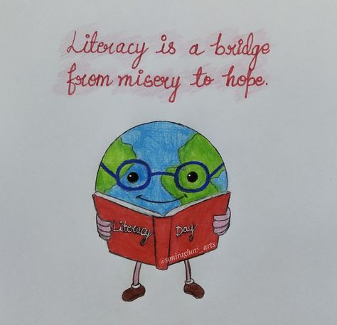 Literacy day drawing / world literacy day drawing / International literacy day poster Literacy Posters Ideas, English Day Poster, World Literacy Day Posters, Literacy Day Drawing, Literacy Drawing, International Literacy Day Poster, Literacy Day Poster, World Literacy Day, English Day