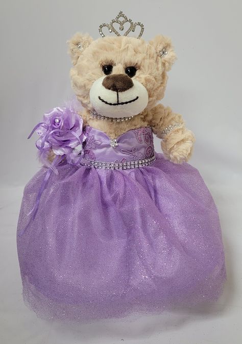 PRICES MAY VARY. 12" Quinceanera Teddy Bear with dress Can be given as a gift or used as a centerpiece 12 inches in height. Rhinestone tiara and an embroidered " Mis 15 Anos" For Collection and Decoration Purpose. For Age 14+. Due to different monitors/calibrations colors may vary slightly from the actual product. 12" is too small for you? No worry... Copy the below link will bring you to the 20" bears... https://www.amazon.com/dp/B0CVMZ183P?ref=myi_title_dp&th=1 For those that are looking for s Quinceanera Bear, Quinceanera Teddy Bear, Dress Centerpiece, Lavender Quinceanera, Princess Jasmine Dress, Doll Teddy Bear, Quinceanera Ideas, Jasmine Dress, Rhinestone Tiara