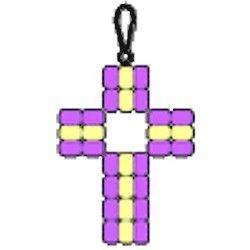 This Pony Bead Cross Necklace to wear yourself or give to a friend. It is a special craft for the Easter season that can be worn all year long. Pony Bead Cross, Bead Cross Necklace, Vbs Craft, Bead Cross, 14k Gold Initial Necklace, Cross Keychain, Pony Bead Crafts, Yarn Necklace, Pony Bead Patterns