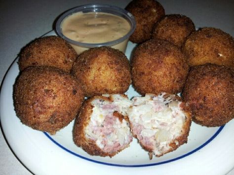 Reuben Fritters, Reuben Balls, Canned Corned Beef, Fritters Recipe, Reuben Sandwich, Balls Recipe, Corned Beef, Fried Food, Food Network