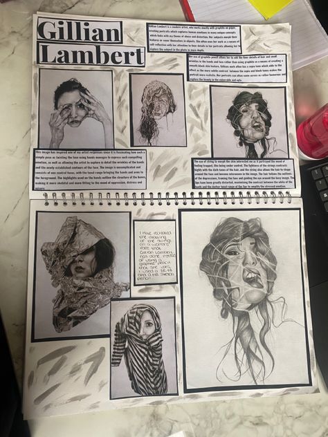 Gcse Art Fact File, Gillian Lambert Artist Research, Gcse Art Sketchbook Interactive, Identity Art Gcse Artists, Gcse Art Portraits Title Page, Gcse Art Artist Research, Containment Art, Gillian Lambert, Identity Art Gcse