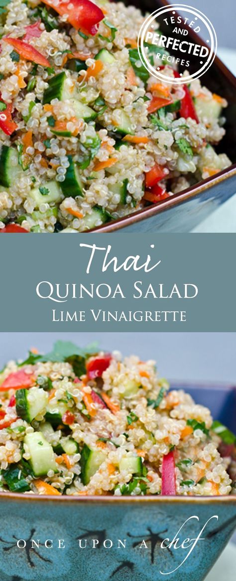 Thai Quinoa Salad with Fresh Herbs and Lime Vinaigrette Thai Quinoa Salad, Salad With Fresh Herbs, Thai Quinoa, Salad Taco, Salad Macaroni, Salad Kale, Lime Vinaigrette, Salad Pasta, Paleo Lunch