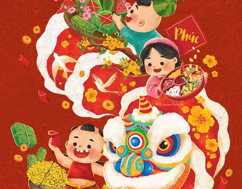 Tet Projects | Photos, videos, logos, illustrations and branding on Behance Tet Holiday Art, Vietnamese Culture, Tet Holiday, Backdrops Kids, New Year Art, Samurai Artwork, Calendar 2019, Jr Art, Holiday Poster