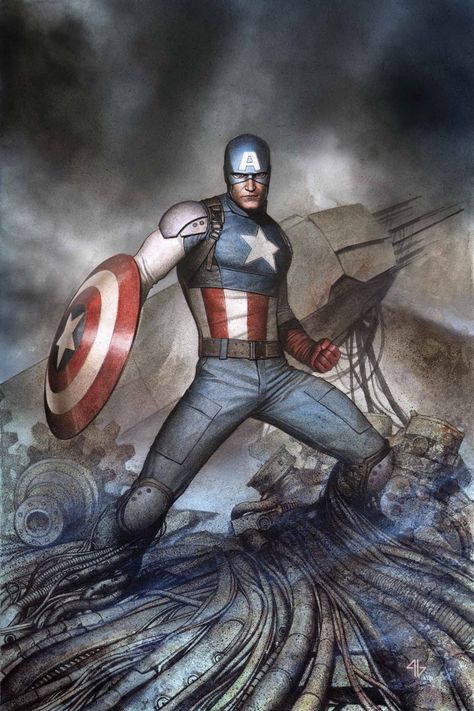 #CaptainAmerica Adi Granov, Captain America Costume, Captain America Comic, Super Soldier, Marvel Captain America, Marvel Comics Art, Ms Marvel, Living Legends, Comic Book Covers