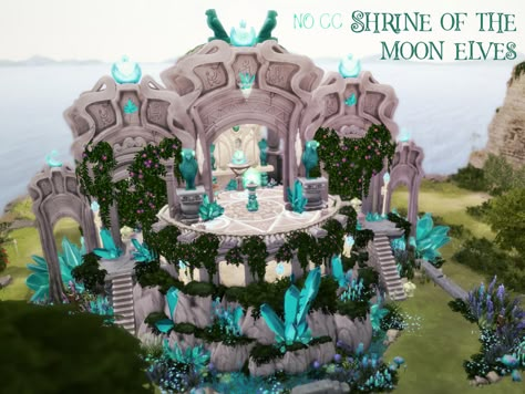 The Sims Resource - Shrine of the moon elves Moon Elves, Moon Elf, Magic Clothes, Sims 4 Challenges, Magical House, Fantasy Town, Sims 4 House Plans, Sims Building, Casas The Sims 4