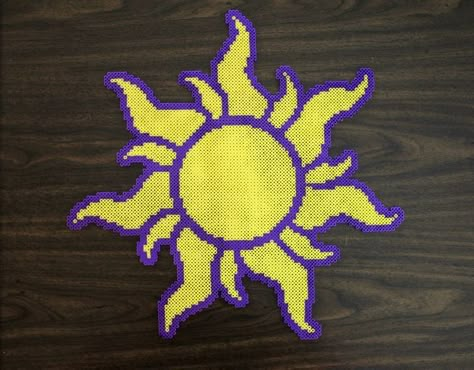 The Sun From Tangled, Sun From Tangled, 8 Bit Characters, Sally And Jack Skellington, Hama Disney, Tangled Sun, Garden Bridges, Sally And Jack, Hamma Beads Ideas