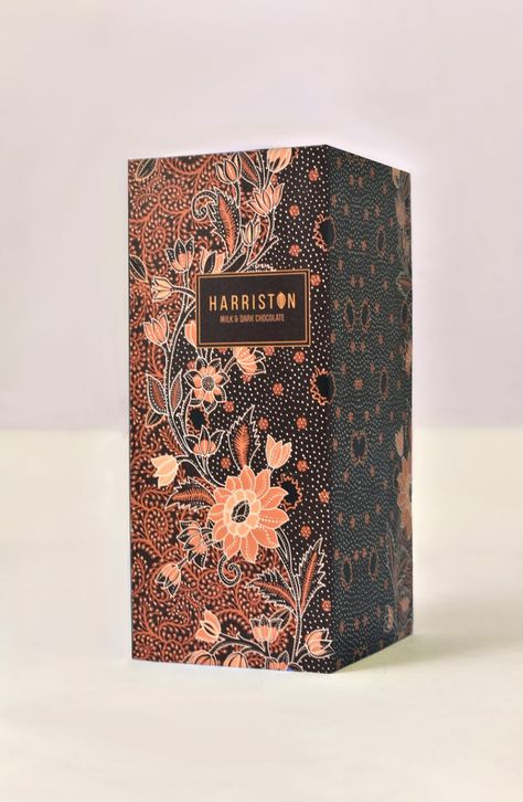 Batik Packaging Design, Malaysia Design, Chocolate Branding, Tea Branding, Chocolate Tumblr, Chocolate Box Packaging, Floral Branding, Ribbon Paper, Chocolate Packaging Design