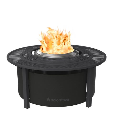 Solo Stove Fire Pit Surround Tabletop, Small | Elevation for Ranger and Bonfire Wood burning Outdoor Fire Pit, Powder-Coated Steel/UV-Resistant Outdoor Fabric, Dimensions (HxDia): 51 x 107 cm, Black : Amazon.co.uk: Garden Solo Stove Fire Pit Surround, Fire Pit Surround, Fire Pit Stand, Stainless Steel Fire Pit, Solo Stove, Fire Pit Cooking, For Ranger, Cozy Backyard, Steel Fire Pit