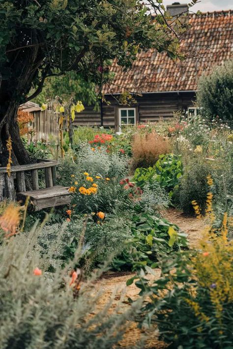 Create a cozy haven with rustic garden ideas that inspire your outdoor space. Think charming wooden benches simple stone pathways vibrant wildflowers and enchanting garden ornaments. Each element adds a touch of warmth and character making your garden a peaceful retreat. Let nature's beauty shine in your backyard oasis! https://fabricerie.com/rustic-gardens-ideas Wildflower Cottage Garden, Natural Pathway, Countryside Garden, Stone Pathways, Wildflower Cottage, Cabin Garden, Cottagecore Garden, Rustic Garden Ideas, Wooden Benches