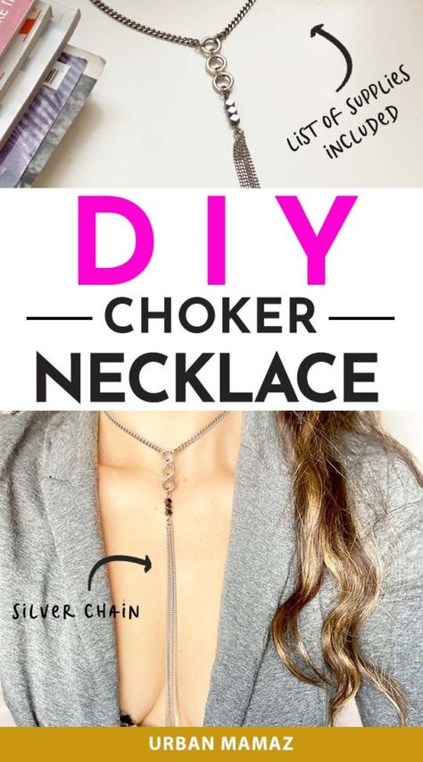 Looking for the most trendy DIY choker necklace TUTORIAL? Check out this super gorgeous long choker necklace to make at home - List of jewelry supplies and tool is included! Purchase the supplies and start creating yor own trendy necklace and elevate your look! #diynecklace #diychokernecklace #jewelrycraftideas Diy Choker Necklace Tutorials, Diy Chockers, Trendy Diy Jewelry, Necklaces Tutorial, Diy Choker Necklace, Long Choker Necklace, Diy Necklaces Tutorial, Diy Choker, Diy Chain