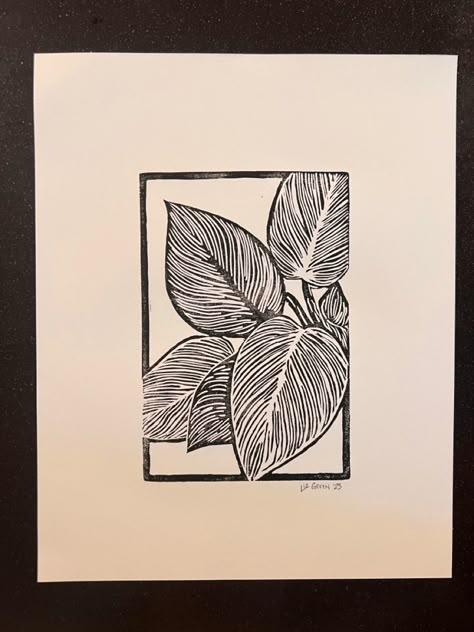 Lino Print Botanical, Lino Print Ideas Easy Nature, Plant Lino Print, Floral Lino Print, Linocut Easy, Beginner Linocut Designs, Linocut Plants, Linocut Botanical, Lino Print Ideas Easy