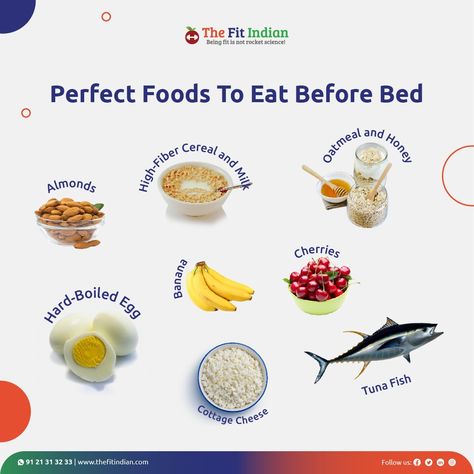 Foods To Eat Before Bed, Healthy Snacks Before Bed, Snacks Before Bed, High Fiber Cereal, Healthy Late Night Snacks, Oatmeal With Fruit, Healthy Bedtime Snacks, Eating Before Bed, Eating At Night