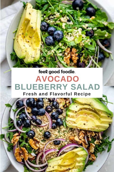 Try this fresh and vibrant Avocado Blueberry Salad for a little variety to your salad routine. I love adding fruits to my salads during the summer because they’re usually at their peak flavor, add some interest to the salad and pack more nutritional value. I toss this blueberry salad with salty herbed feta and a simple vinaigrette! Amazing Smoothies, Salad With Blueberries, Vegetarian Gourmet, Breakfast Salads, Inflammation Diet Recipes, Fig Salad, Spring Mix Salad, Blueberry Salad, Eating Well Recipes