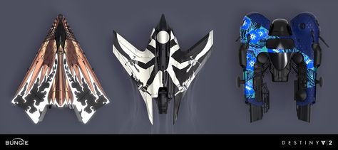 ArtStation - Destiny 2- Exotic Ship Graphics , Dima Goryainov Dima Goryainov, Destiny 2 Art, Destiny Ships, Concept Aircraft, Halo Wars, Destiny Art, Battle Ships, Cool Symbols, Destiny Game