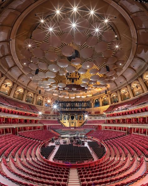 Royal Albert Hall London, Royal Albert Hall Aesthetic, Moon Architecture, Music Mural, Atlanta Downtown, Theatrical Scenery, Theatre Interior, The Royal Albert Hall, Oc Challenge