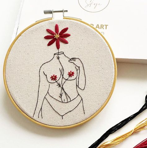 Woman Embroidery, Feminist Embroidery, Embroidered Canvas Art, Clothes Embroidery Diy, Cross Stitch Landscape, Diy Embroidery Patterns, Basic Embroidery Stitches, Hand Embroidery Projects, Embroidery Patterns Vintage