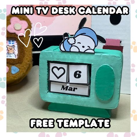 Artwithmiya Templates, Diy Templates Printable, Crafting Illustration, Tv Desk, Diy Desk Calendar, Desk Calendar Template, Cosplay Kids, Mini Desk Calendar, Cute Typography