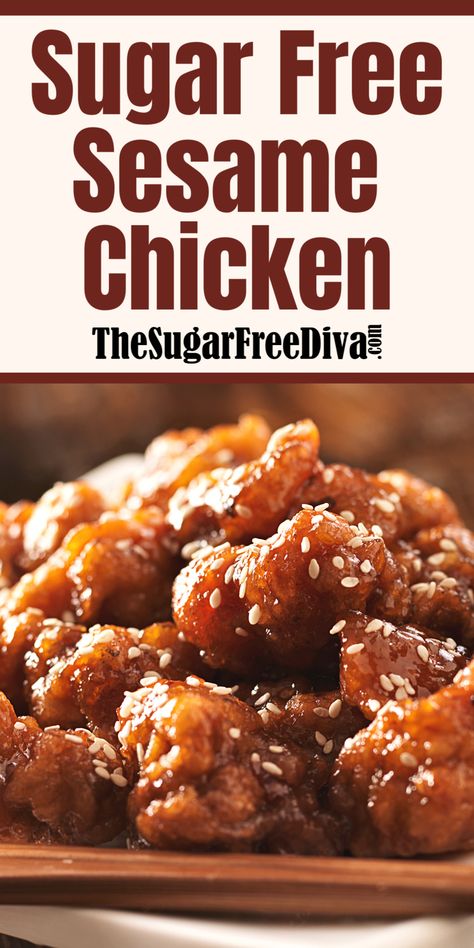 Sesame Chicken Recipe, Sugar Free Baking, Healthy Recipes For Diabetics, Sesame Chicken, Bariatric Recipes, Keto Recipes Dinner, Sugar Free Desserts, Low Carb Chicken, Low Carb Dinner