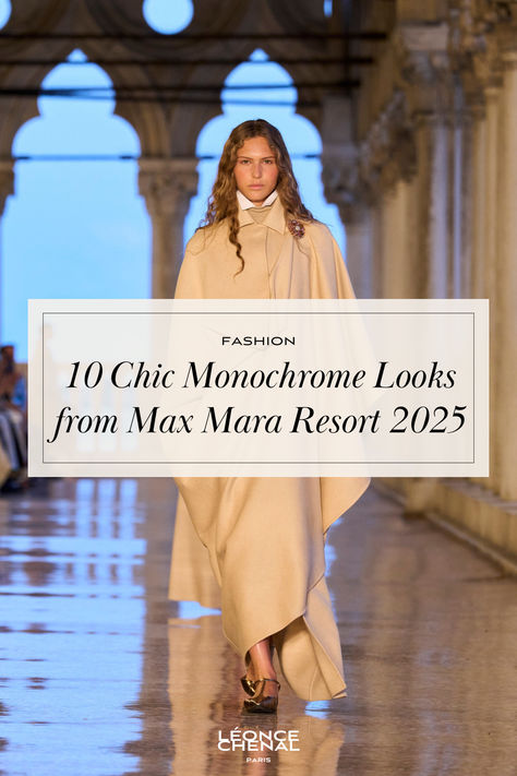 Explore 10 chic monochrome looks from Max Mara Resort 2025. Find timeless fashion inspiration and elevate your style with elegant designs! Photo: @launchmetrics Max Mara Style, Max Mara Aesthetic, Maxmara 2024, Resort 2025, Fashion 2025, Parisian Look, Chic Wardrobe, Daily Outfit Inspiration, Monochrome Fashion