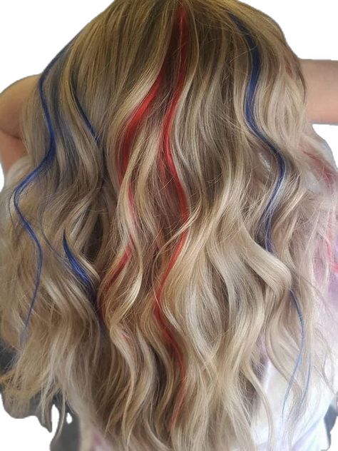 red and blue highlights for curly hair 4 July Hairstyles, Red White And Blue Hair Color, Cute Fourth Of July Hairstyles For Long Hair, Red White And Blue Hair Tinsel, Fourth Of July Hair Tinsel, Fourth Of July Hairstyles For Short Hair, 4th July Hairstyles, 4th Of July Hairstyles For Short Hair, Fourth Of July Hairstyles For Women