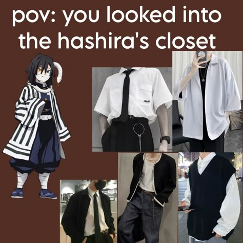 Mitsuri In Obanai Clothes, Mitsuri Outfit Ideas, Mitsuri Inspired Outfit, Demon Slayer Inspired Outfits, Baggy Outfit Ideas, Slayer Meme, Character Inspired Outfits, Normal Clothes, Anime Inspired Outfits