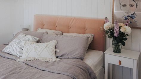 Bring a luxe touch into the bedroom for less with this step-by-step project from crafting queen Clever Poppy. Diy Padded Headboard, Clever Poppy, Diy Headboard Upholstered, Headboard Upholstered, Being Me, Diy Bed Frame, Diy Headboards, Padded Headboard, Diy Headboard