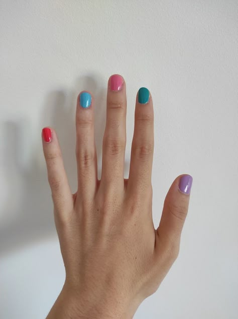 Multi Colored Nails Black, Multi Colored Nails, Nail Color Combos, Nails Inspired, Manicure Inspiration, Beauty Nails Design, Nails Pretty, Nail Tattoo, Nails Only