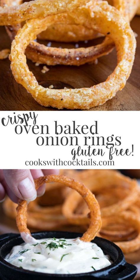 Gluten Free Birthday Dinner Ideas, Gluten Free Work Lunches, Simple Gluten Free Meals, Oven Baked Onion Rings, Gluten Free Snack Ideas, Gluten Free Onion Rings, Gluten Free Dinner Ideas, Ella Vegan, Baked Onion Rings