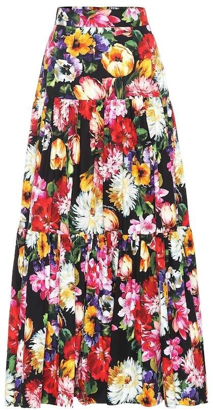 Dolce & Gabbana Floral cotton poplin maxi skirt Bitenge Fashions, Ankle Skirt, Poplin Skirt, Skirt Inspiration, Mode Kimono, Peplum Tops, Gaun Fashion, Clubbing Outfits, Comfortable Clothes