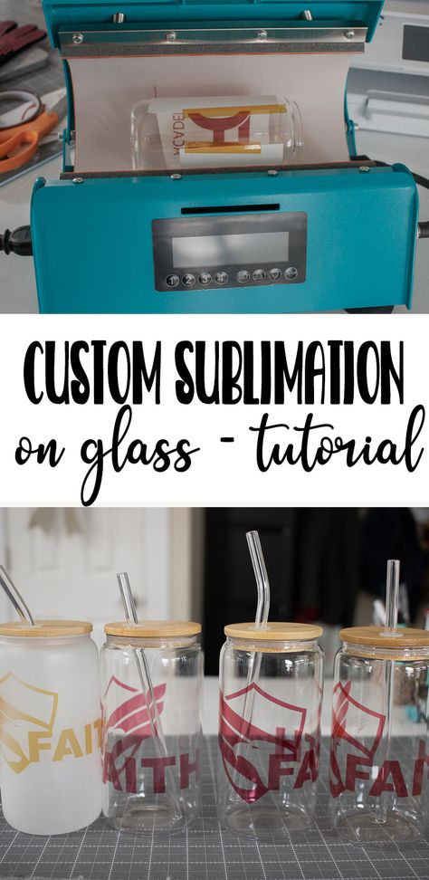 How to sublimate on glass cups – tutorial Sublimation On Glass Mugs, Vinyl On Glass Cups, Custom Drinking Glasses, Vinyl On Glass, Glass Drinking Glasses, Glass Decals, Sublimation Printer, Sublimation Ideas, Glass Cups