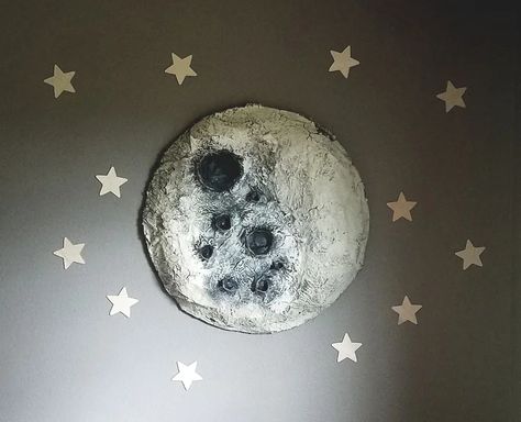 How to Make a Paper Mache Moon Wall Hanging : 9 Steps (with Pictures) - Instructables Paper Mache Stars, Paper Mache Moon Diy, How To Make A Moon, Paper Mache Moon, Paper Mache Wall Art, Paper Mache Mix, Sleep Art, Moon Craft, Planet Crafts