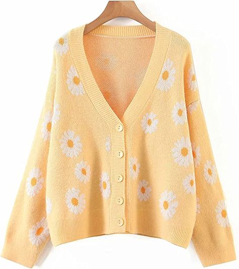 Kawaii Sweater, Flower Cardigan, Goth Outfit, The Cardigans, Retro Daisy, Button Down Sweater, Pull Oversize, High Road, Floral Cardigan