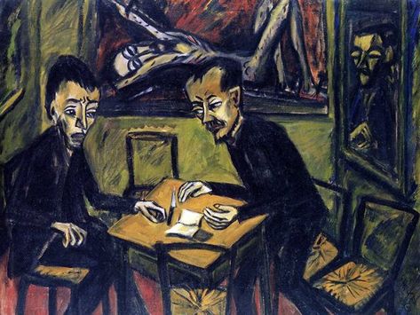 ERICH HECKEL (1883/1970), GERMAN PAINTER: Shades of expressionism, twenty variations on the theme - Meeting Benches German Expressionism Art, Erich Heckel, Ludwig Meidner, George Grosz, Max Beckmann, Degenerate Art, Emil Nolde, Figurative Kunst, Ernst Ludwig Kirchner