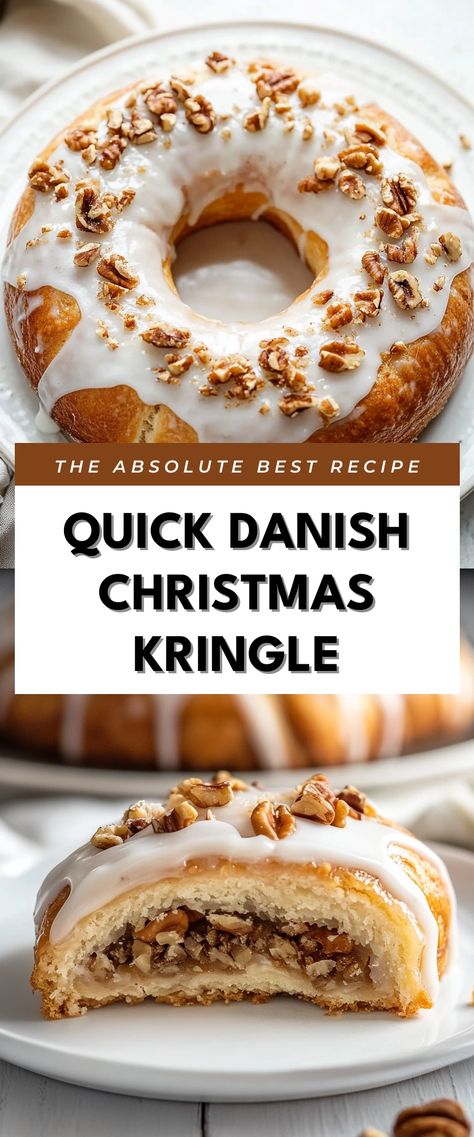 Image for Quick Danish Christmas Kringle Peanut Butter Danish, Danish Christmas Recipes, Sourdough Stollen Recipe, December Desserts Easy Recipes, Christmas Danish Recipes, Christmas Morning Pastries, Danish Christmas Traditions, Christmas Kringle Recipe, Danish Christmas Food