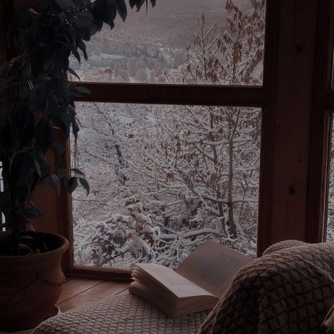 Cottagecore Winter, Winter Cottagecore, Library Aesthetic, Winter Books, Cosy Winter, Christmas Feeling, Cozy Aesthetic, Cottagecore Aesthetic, Window View