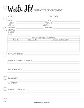 Create a character profile for a fictional person with this printable author planner for those writing novels or short stories. Free to download and print Novel Writing Worksheets Free Printable, Story Planner Template, Book Writing Planner, Novel Planner Template, Novel Character Profile, Character Profile Template Writing, Book Writing Template, Character Profile Template, Story Planner