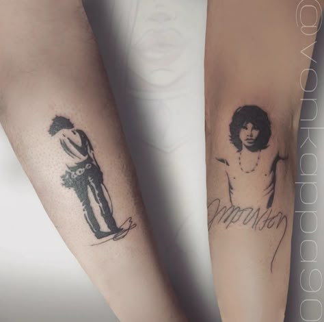 The Doors Inspired Tattoos, The Doors Tattoo Band, Jim Morrison Tattoo Ideas, John Waters Tattoo, The Doors Tattoo Ideas, Almost Famous Tattoo, The Doors Tattoo, Jim Morrison Tattoo, Music Themed Tattoos