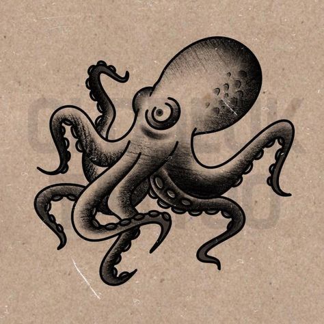 #tattoo #tattoos #inked #tattooart #tattooed #tattooideas #tattoodesign #tattooinspiration #tattoosleeve #tattooflash #inkedgirls #tattooedwomen  #InkLaughs  #TattooFails Old School Kraken Tattoo, Old School Tattoo Octopus, Octopus Flash Tattoo, American Traditional Squid Tattoo, Trad Octopus Tattoo, American Traditional Octopus, Traditional Tattoo Octopus, Traditional Octopus Tattoo, Old School Flash Tattoo