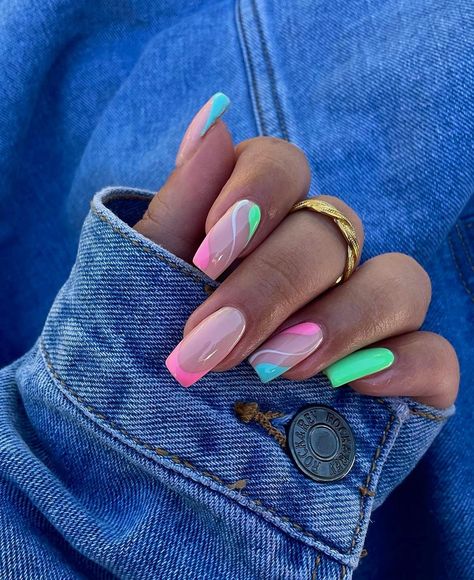 Nails Corte, Olivia Nails, Holiday Acrylic Nails, March Nails, Summery Nails, Cute Gel Nails, Summer Acrylic Nails, Beach Nails, Swag Shoes